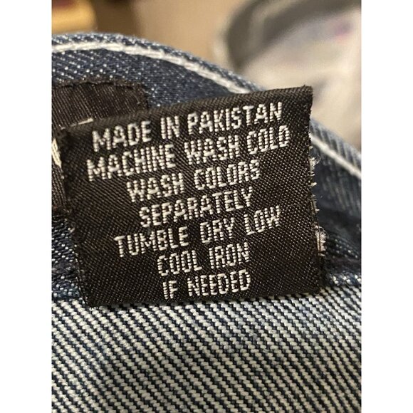 King Maker Custom Men's Jean Shorts 36x13 Straight Fit Dark Wash White Stars Red - Picture 8 of 15